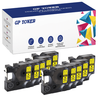 10x Dymo D1 Klebeband 45018 Gelb Schwarz 12mmx7m GP-DY45018 x10