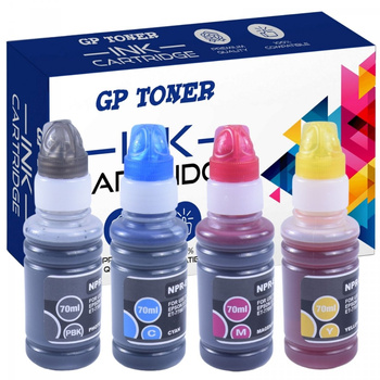 Satz Ersatztintenpatronen für Epson C13T00R140 Epson EcoTank L7160 L7180 ET7700 ET7750 L7188 - GP-E106CMYK