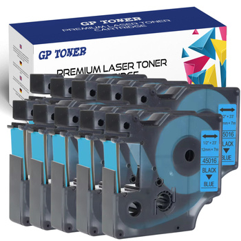 10x DYMO D1 12mm Band 7m blau schwarz GP-DY45016 x10