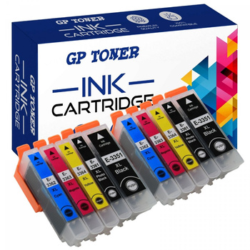 10x Ersatztinte für Epson T3351 T3361 T3362 T3363 T3364 Epson Expression Premium XP-530 XP-540 XP-630 XP-630 Serie XP-635 XP-640 GP-E3365XL CMYK x2 KIT