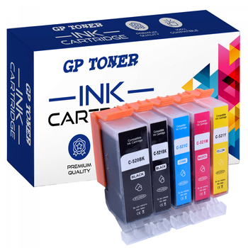 5x TINTE Ersatz für CANON PIXMA iP3600 iP4600 MP540 MP550 MP640 MP980 MX860 PGI-520, CLI-521BK, CLI-521C, CLI-521M, CLI-521Y- GP-520XL CMYK
