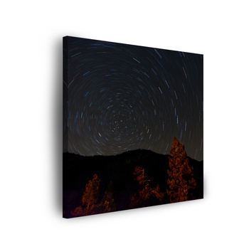 Leinwandgemälde Natur Wald Nacht Berge Abstraktion Bäume 90x90