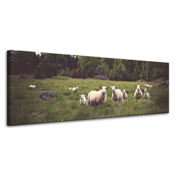 Leinwandgemälde Natur Schafe auf der Weide 120x40 cm
