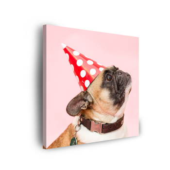 Leinwanddruck Jugend Mops Geburtstag 90x90