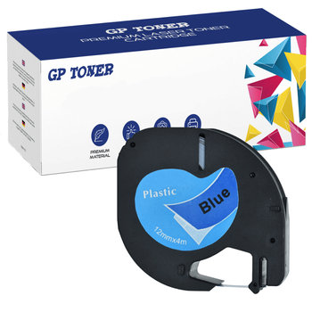 Klebeband für Dymo LetraTag 59426, 12 mm x 4 m, blauer Kunststoff – Ersatz für GP-DY59426