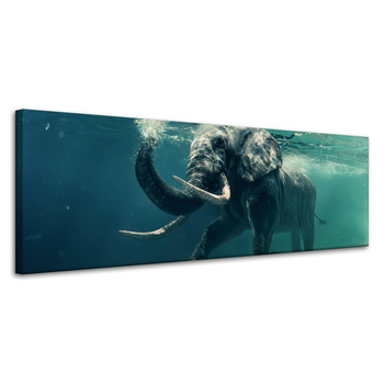Leinwandgemälde Schwimmender Elefant im Wasser Kunst 120x40 cm