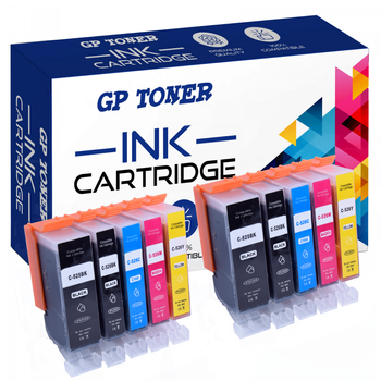 10x TINTE Ersatz für CANON PIXMA IP4820 IP4950 MG5120 MG5220 MG6150 MG6170 MG8120 MG8250 MX715 MX895 - PGI-525BK CLI-526PBK CLI-526C CLI-526M CLI-526Y-GP-C525XL CMY K x2