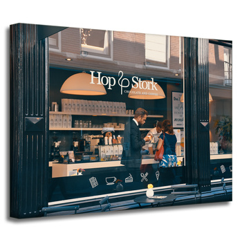 Leinwandgemälde Architekturcafé 40x30 cm