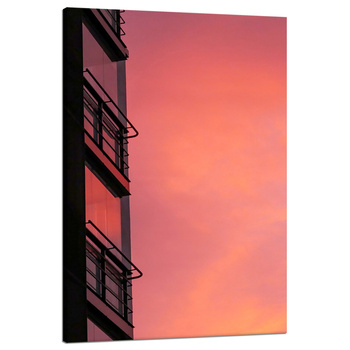 Leinwandgemälde Pink Sky Sunset Building 80x120