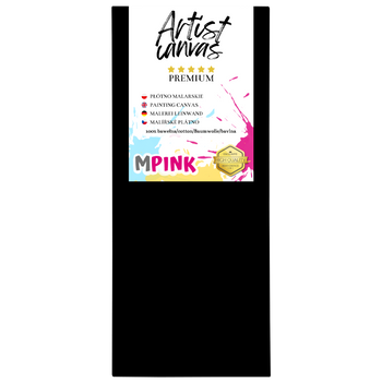 Keilrahmen Leinwand zum Bemalen 40X120 cm Schwarz Leinwand aus Baumwolle für Acryl Aquarell Ölfarbe