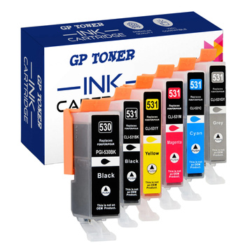6er-Set Ersatz-Tintenpatronen für Canon Pixma TS8750 TS8751 PGI-530XL CLI-531XL 530XL 531XL GP-C530XL CMYKGY