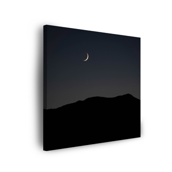 Leinwandgemälde Natur Nacht Dark Moon Mountains 90x90