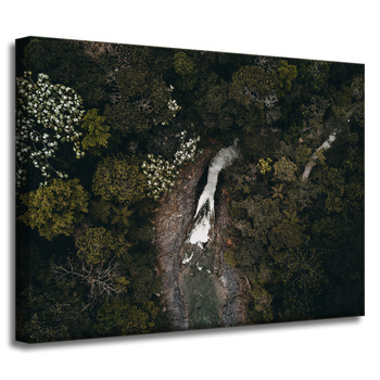 Leinwandgemälde Natur Wasserfall aus der Vogelperspektive 40x30 cm