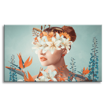 Leinwandgemälde Blumen Natur Mädchen Bun Art 120x80 cm