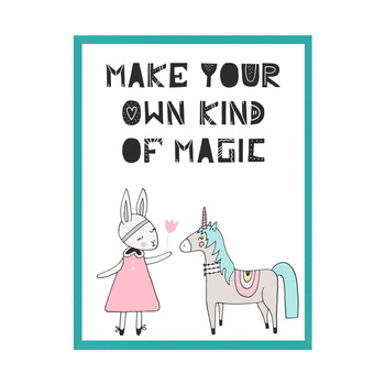 Kinderposter Machen Sie Ihre eigene Art von Magie 21X29,7 cm + Rahmen türkisfarbenes Meer