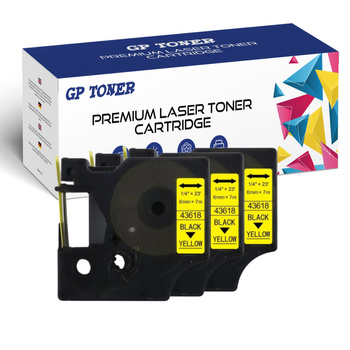 3x DYMO D1 7m 6mm gelb-schwarzes Klebeband GP-DY43618 X3