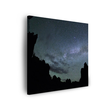 Leinwandgemälde Natur Weltraum Berge Dunkle Nacht 90x90