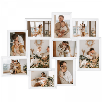 Multirahmen für 10 Fotos, weiße Galerie