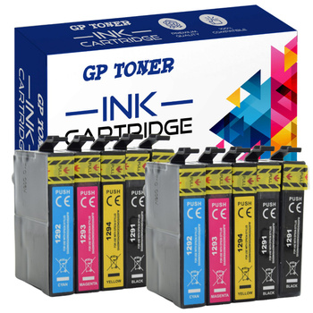 Set mit 10 Kompatibel Druckerpatronen für Epson Stylus Office BX 305 925 T1295 GP-E1296CMYKK x2