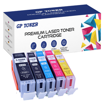 Set mit 5 Ersatztinten für Canon Pixma iP7250 MG6400 MG6650 GP-C550XL CMYK