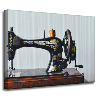 Leinwandgemälde Vintage Nähmaschine 40x30 cm