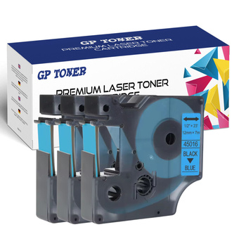 3x DYMO D1 12mm Band 7m blau schwarz GP-DY45016 x3