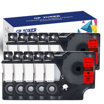 10x DYMO D1 7m 6mm gelb-schwarzes Klebeband GP-DY43617 X10