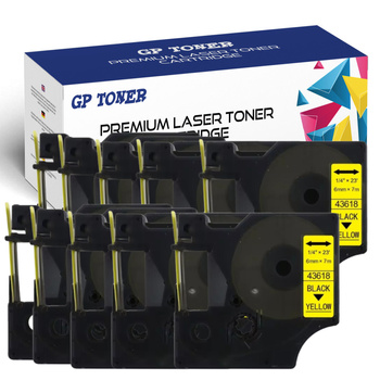 10x DYMO D1 7m 6mm gelb-schwarzes Klebeband GP-DY43618 X10