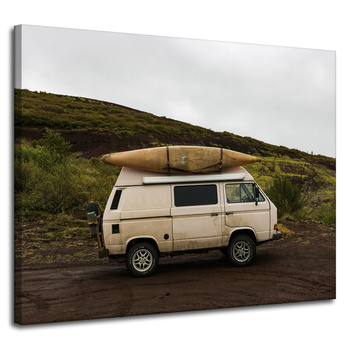 Vintage-Camper-Leinwanddruck, 100 x 80 cm
