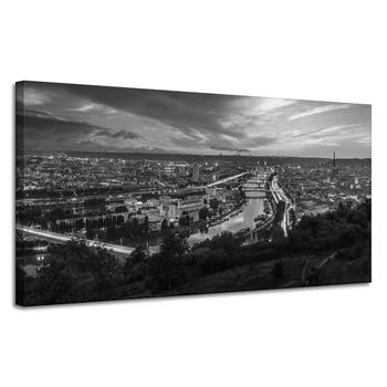 Leinwandgemälde Architektur Rouen schwarz-weiß 120X60 cm