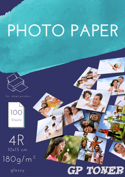 Glänzendes Fotopapier 10x15 4R 180g 100 Stück PAP-4R-FOTO180*100