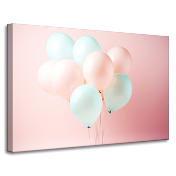 Leinwandgemälde Rosa blaue Luftballons 90x60