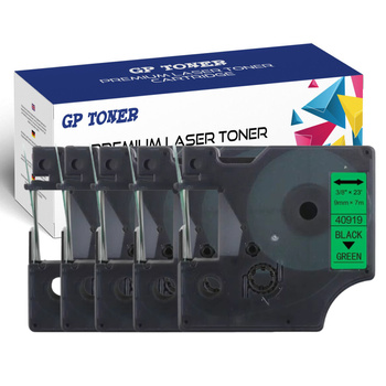 5x DYMO D1 Band 9 mm 7 m grün schwarz GP-DY40919 x5