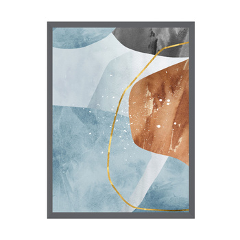 Poster Abstrakt 30X40 cm + grauer Steinrahmen