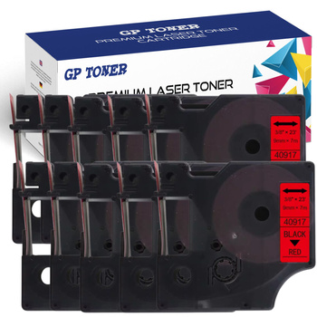 10x DYMO D1 Band 9mm 7m Rot Schwarz GP-DY40917 x10