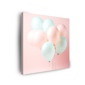 Leinwandgemälde Rosa blaue Luftballons 90x90