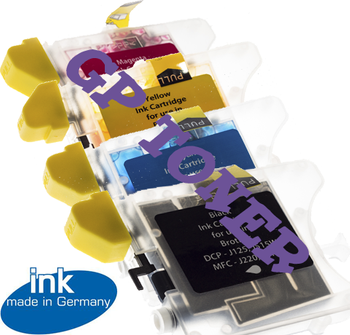 4x Ersatztinte LC985 KIT Brother MFC J220, J265W, J410, J415W, DCP J125, J315W, J515W- GP-B985CMYK KIT