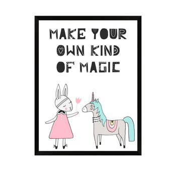 Kinderposter Machen Sie Ihre eigene Art von Magie 21X29,7 cm + schwarzer Rahmen