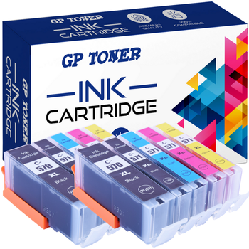 10x Ersatztinte Canon MG5750, MG6850, MG7750, TS5050 - GP-C570CMYKx2 SET