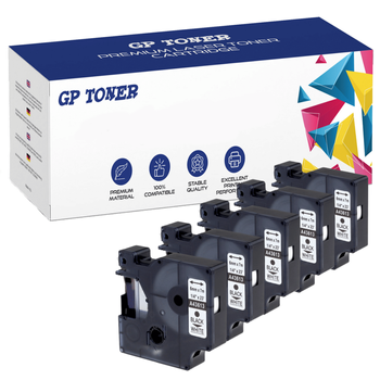 5x Klebeband für DYMO D1 43613 7m 6mm weiß und schwarz Ersatz GP-DY43613 x5