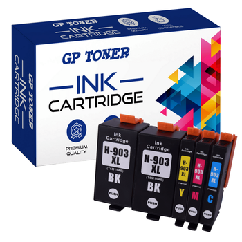 5x Tinte für HP 903 XL Officejet 6900 6950 6960 6970- GP-H903XL CMYKK - Set