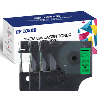 3x DYMO D1 Band 9 mm 7 m grün schwarz GP-DY40919 x3