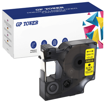 Klebeband für Dymo D1 45018 Gelb Schwarz 12 mm x 7 m GP-DY45018