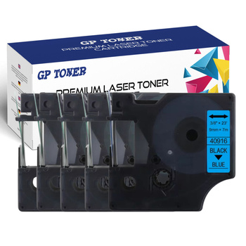 5X Klebeband DYMO D1 9 mm 7 m blau-schwarz GP-DY40916 x5