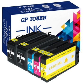 Set mit 5 Ersatztinten für HP DesignJet T130 T520 T120 GP-H711XL CMYKK GP