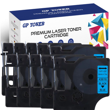 10X DYMO D1 Farbband 6mm 7m Blau Schwarz GP-DY43616 x10