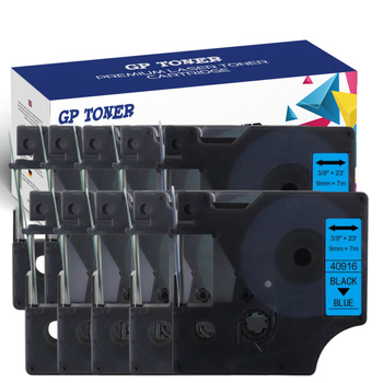 10X Klebeband DYMO D1 9 mm 7 m blau-schwarz GP-DY40916 x10
