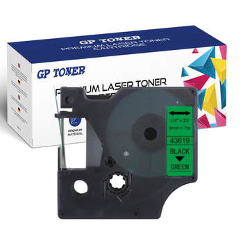 DYMO D1 6mm 7m Grün/Schwarzes Klebeband GP-DY43619