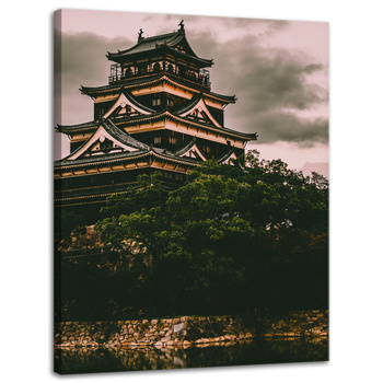 Leinwandgemälde Architektur Hiroshima Castle 30x40 cm