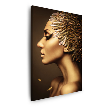 Bild auf Leinwand Profil einer goldenen Frau im modernen Stil 80x120 cm